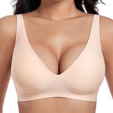 Seamless Smooth Wireless Deep V Molded Cup Bra