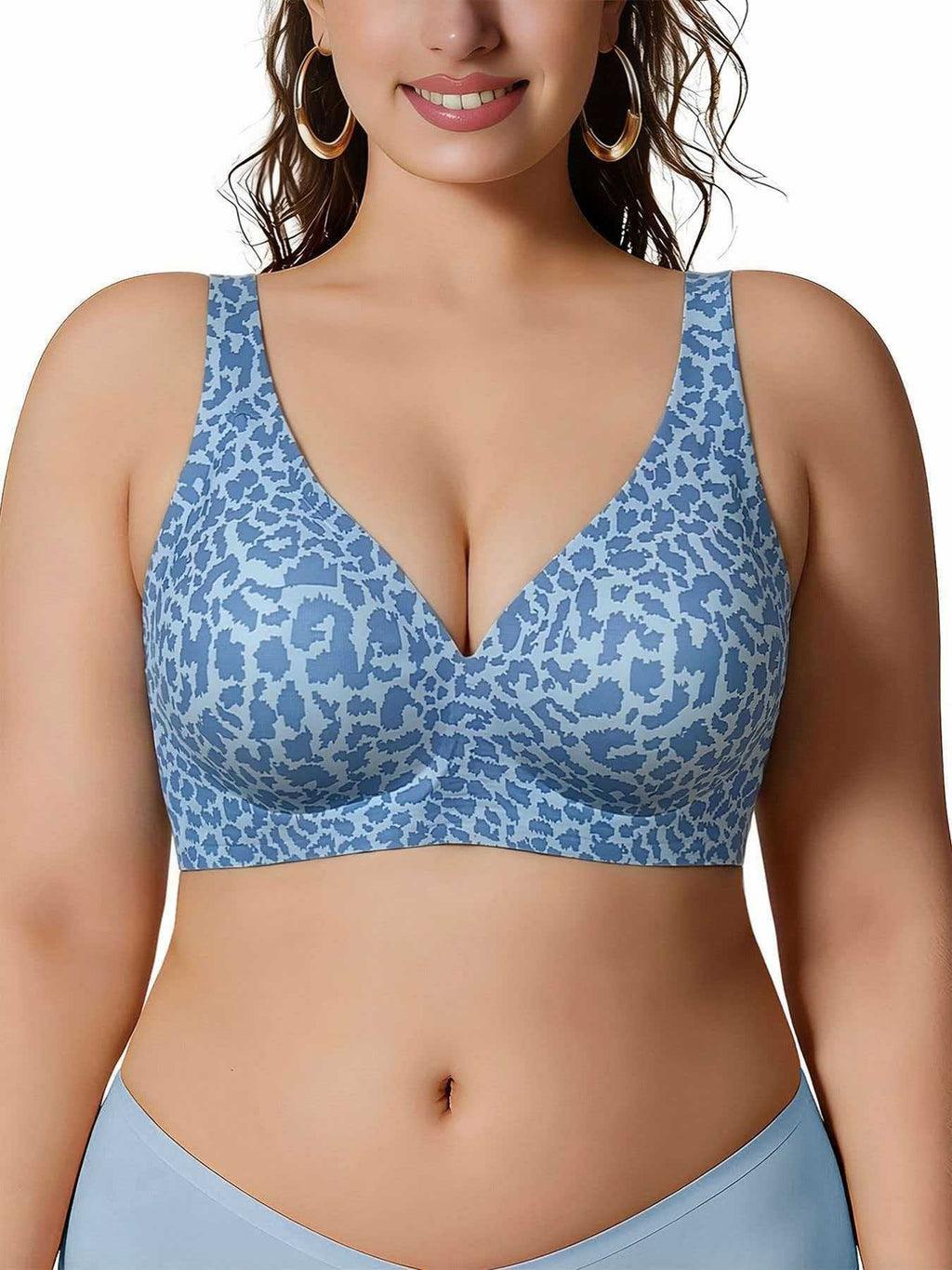 Seamless Smooth Wireless Deep V Molded Cup Bra
