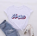 Retro America Script Graphic Tee - White