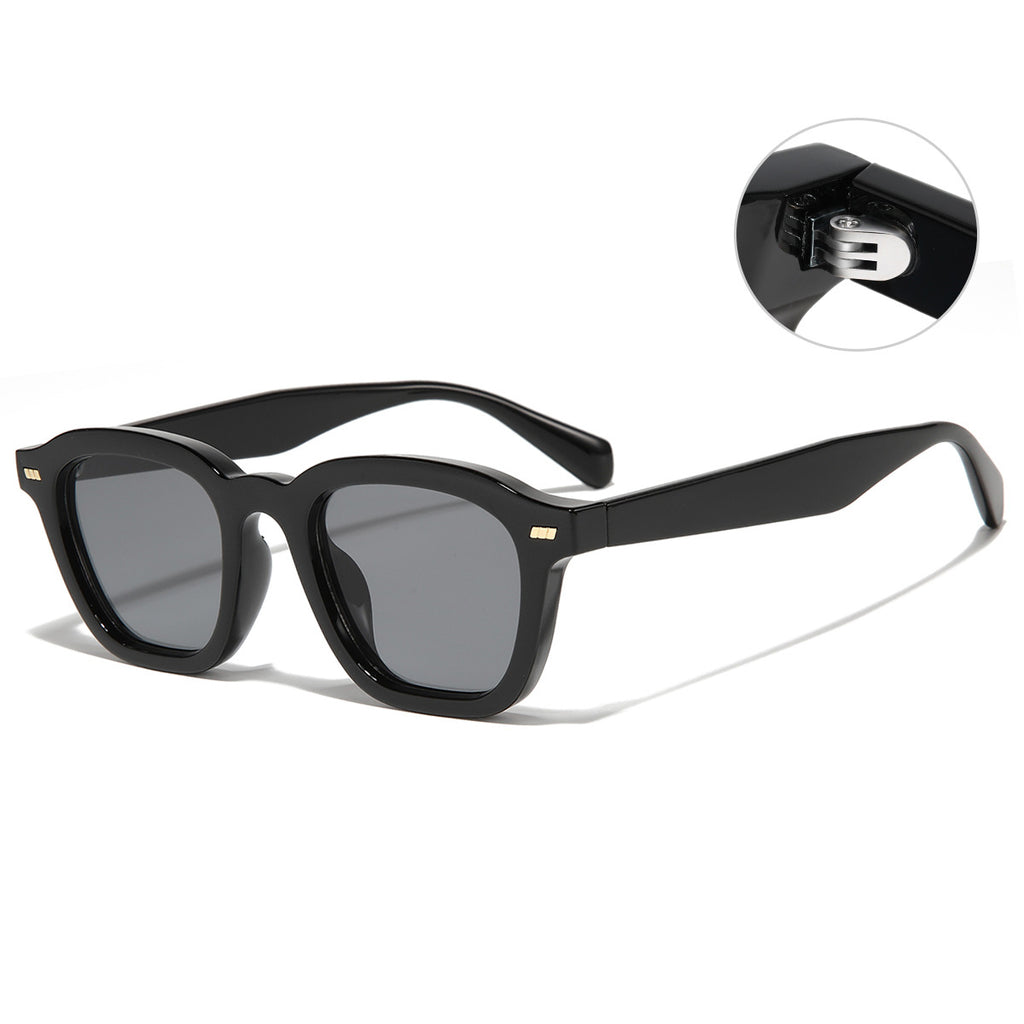 Oversized Matte Acetate Bold Square Frame Sunglasses - Black