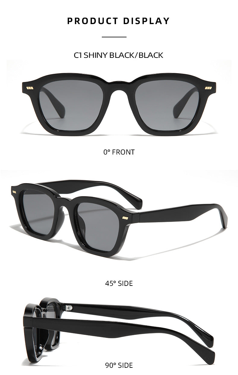 Oversized Matte Acetate Bold Square Frame Sunglasses - Black - 2