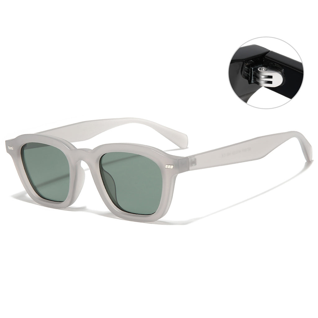 Oversized Matte Acetate Bold Square Frame Sunglasses - Clear