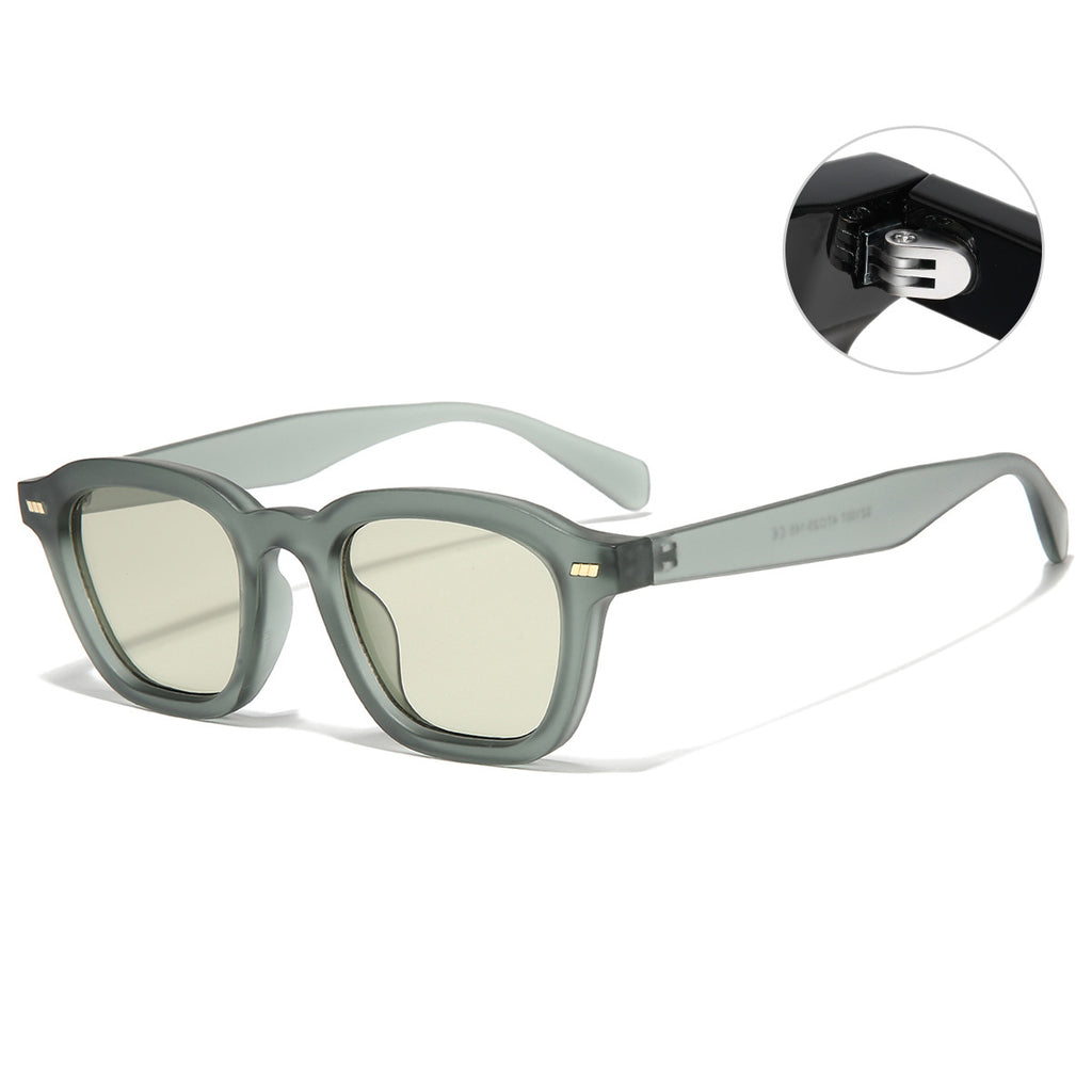 Oversized Matte Acetate Bold Square Frame Sunglasses - Sage