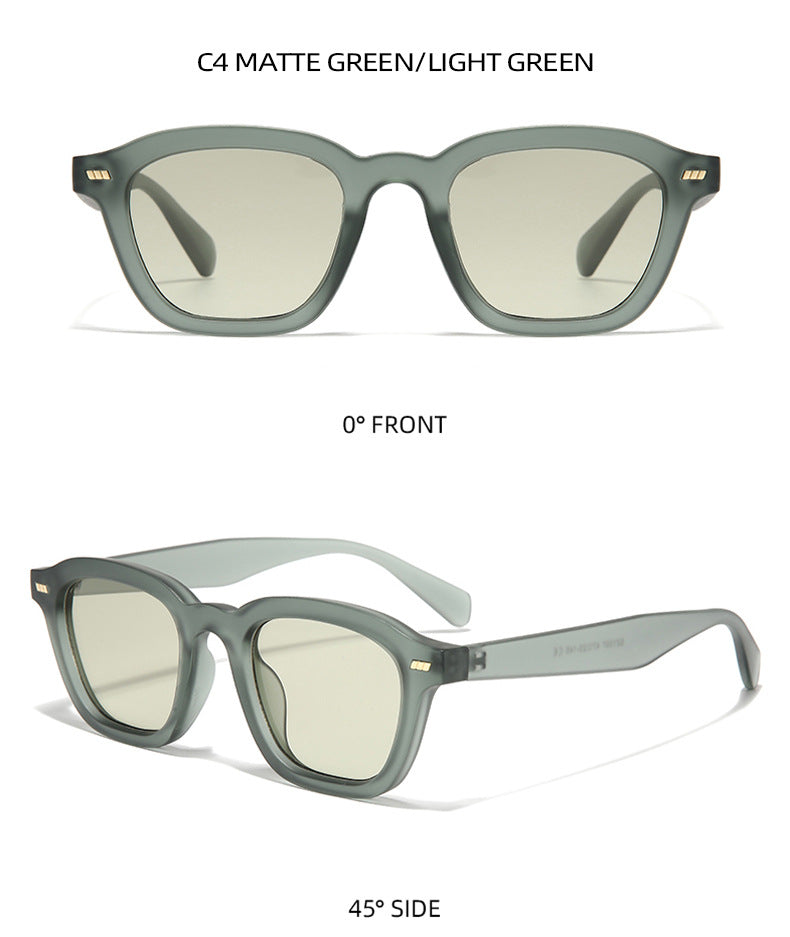 Oversized Matte Acetate Bold Square Frame Sunglasses - Sage - 2