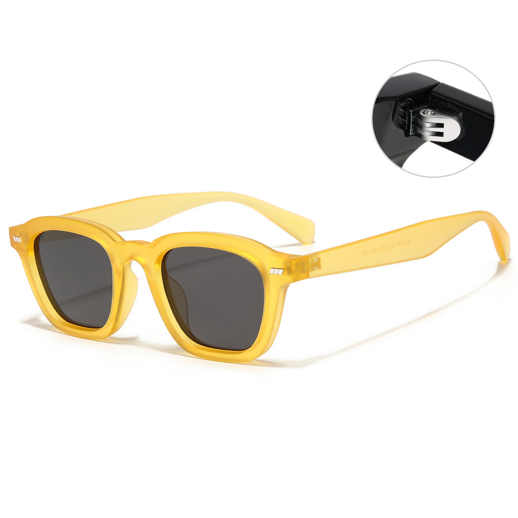 Oversized Matte Acetate Bold Square Frame Sunglasses - Yellow