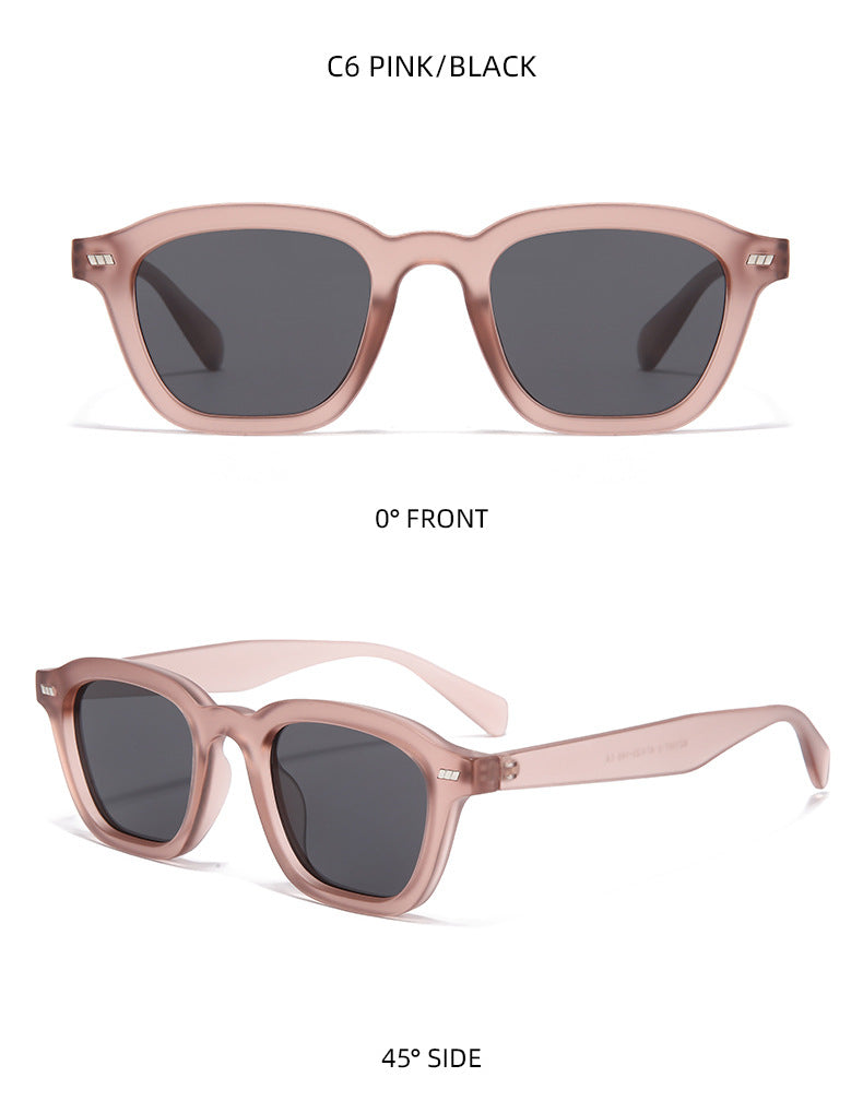 Oversized Matte Acetate Bold Square Frame Sunglasses - Pink - 2