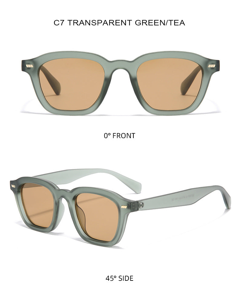 Oversized Matte Acetate Bold Square Frame Sunglasses - Forest Green - 2