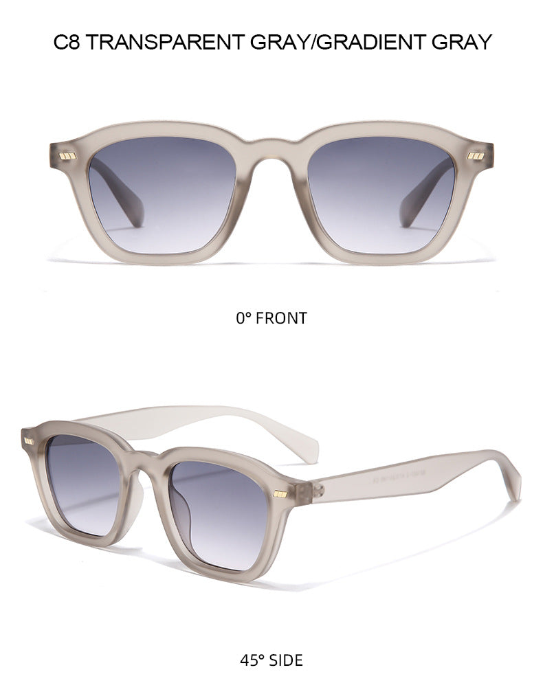 Oversized Matte Acetate Bold Square Frame Sunglasses - Gray - 2