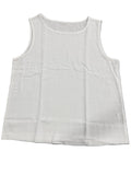 Linen Blend Relaxed Sleeveless Tank Top - White