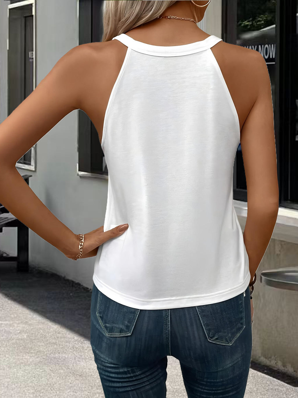 Three Hearts Graphic Racerback Cami Top - White - 2