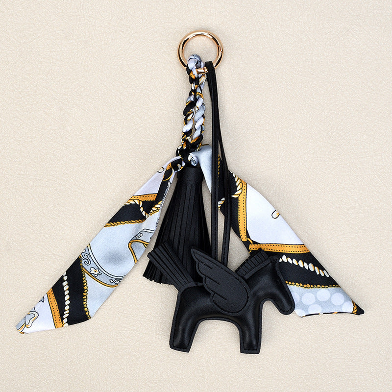 Pony Bag Charm Keychain With Silky Scarf - Color_3
