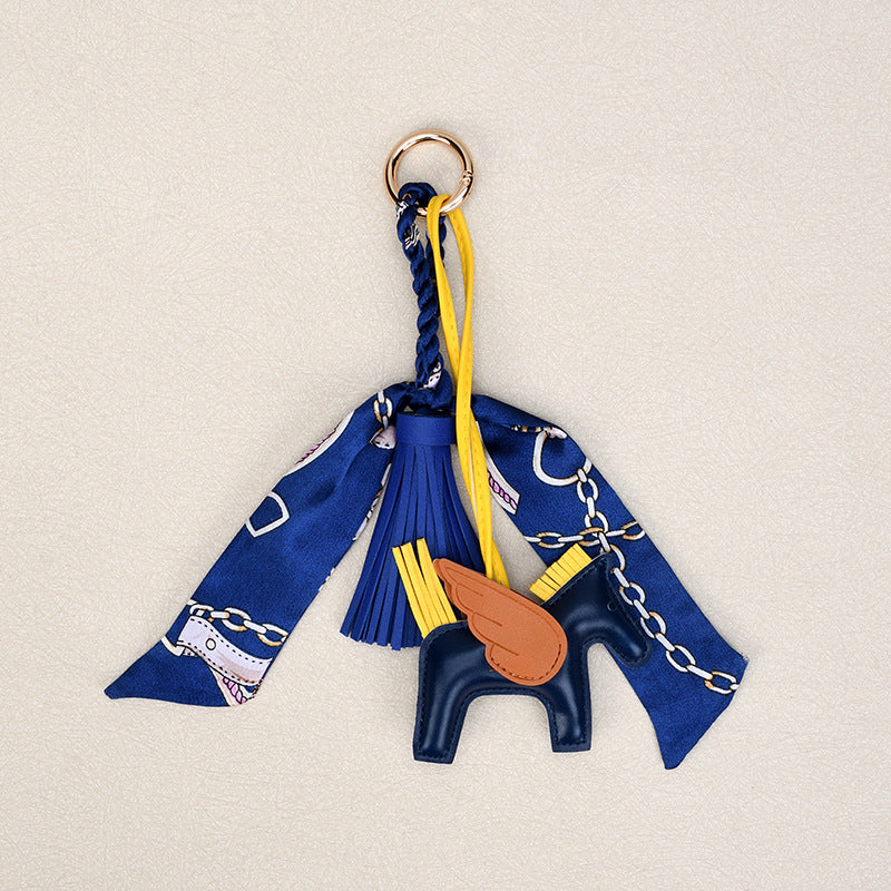 Pony Bag Charm Keychain With Silky Scarf - Color_5