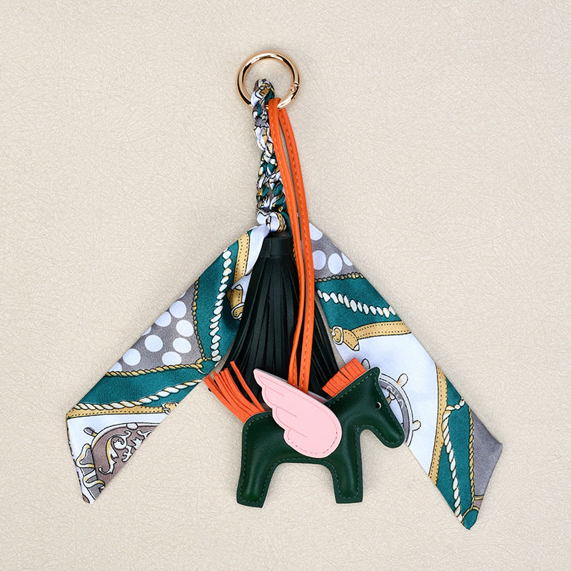 Pony Bag Charm Keychain With Silky Scarf - Color_9