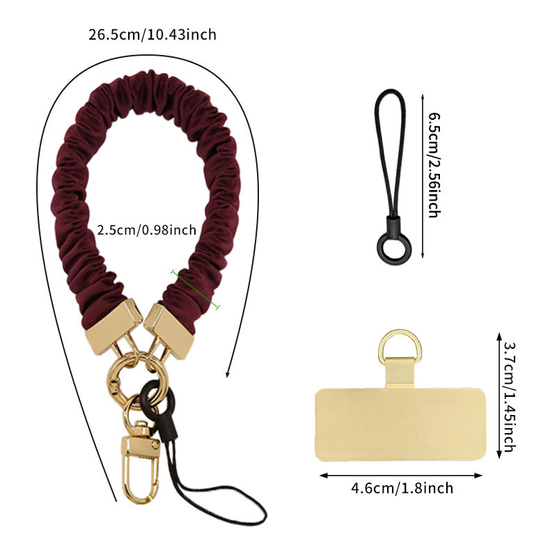 Scrunchie Wristlet Phone Strap With Swivel Clasp - view 2