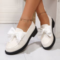 Patent Satin Bow Chunky Sole Loafers