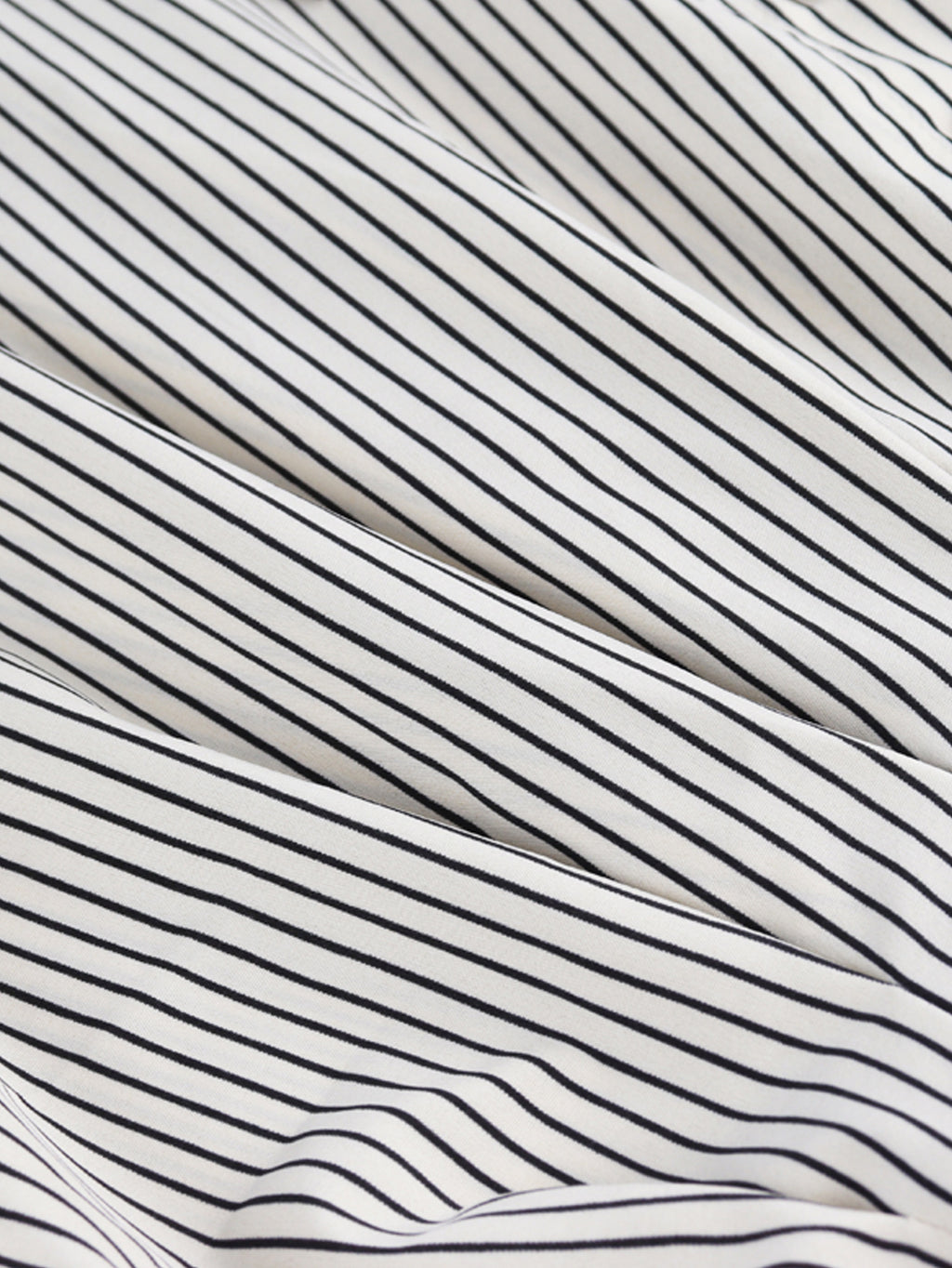 Pinstripe Peplum Blouse With Cinched Waist - Black - 7