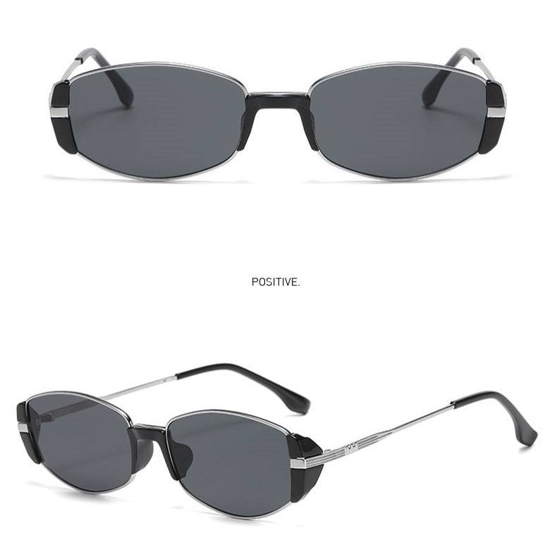 Narrow Oval Wire Frame Sunglasses
