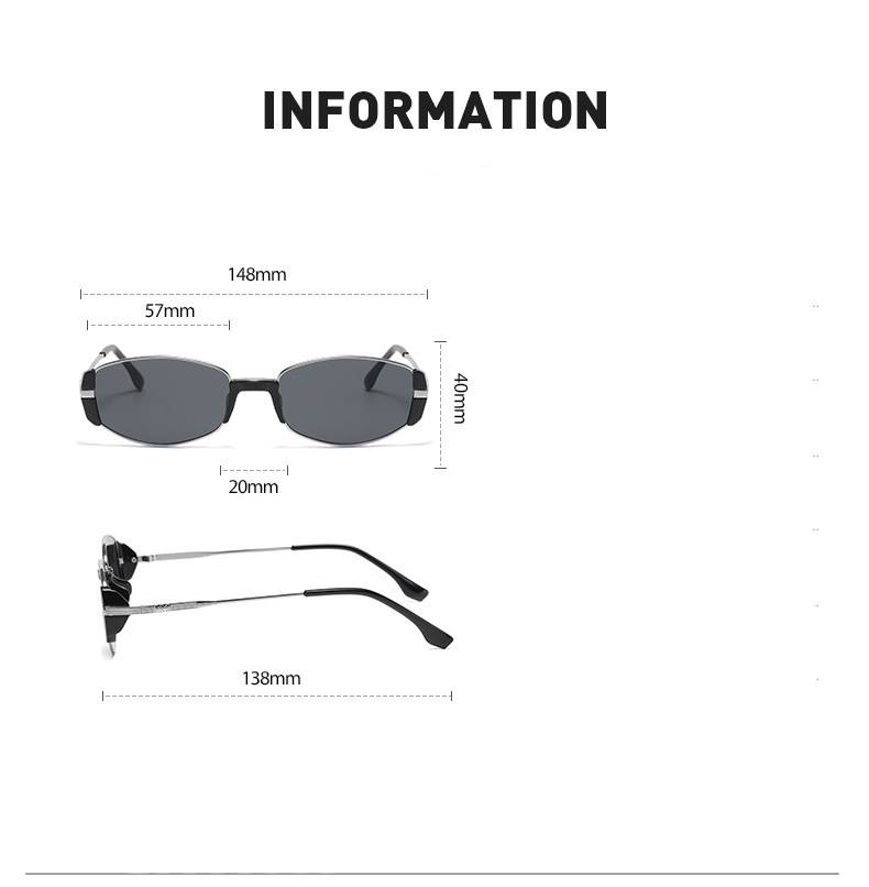 Narrow Oval Wire Frame Sunglasses - view 3