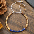 Stone Heishi Beaded Bracelet With Sliding Knot - C11