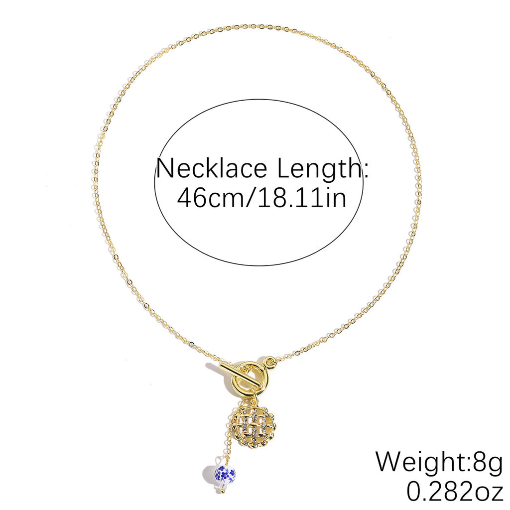 Single Ceramic Pendant beaded necklace