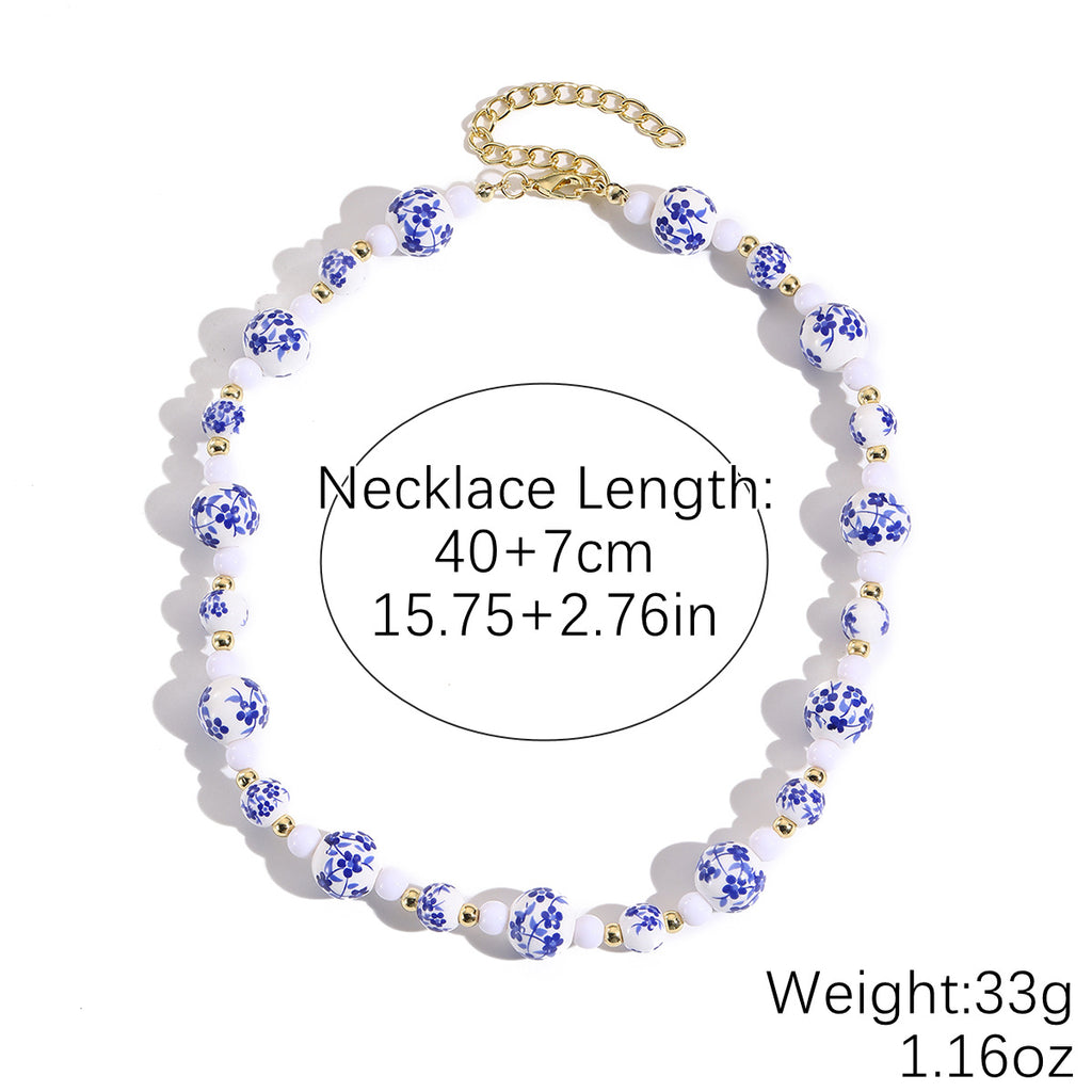 Round Ceramic Mix beaded necklace