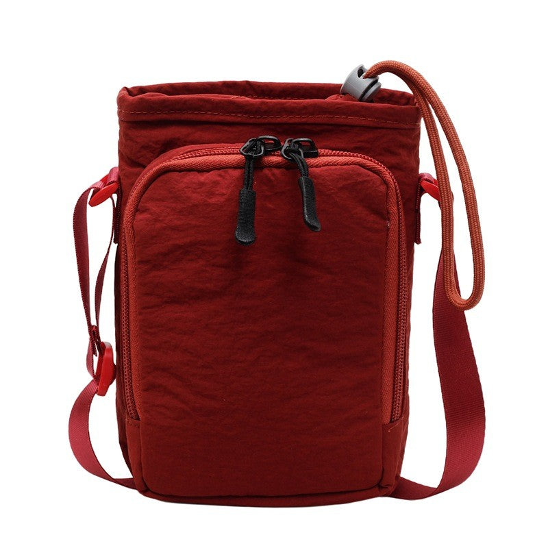 Crinkle Nylon Water Bottle Crossbody Bag