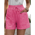 High Waist Paperbag Shorts With Patch Pockets - Rose
