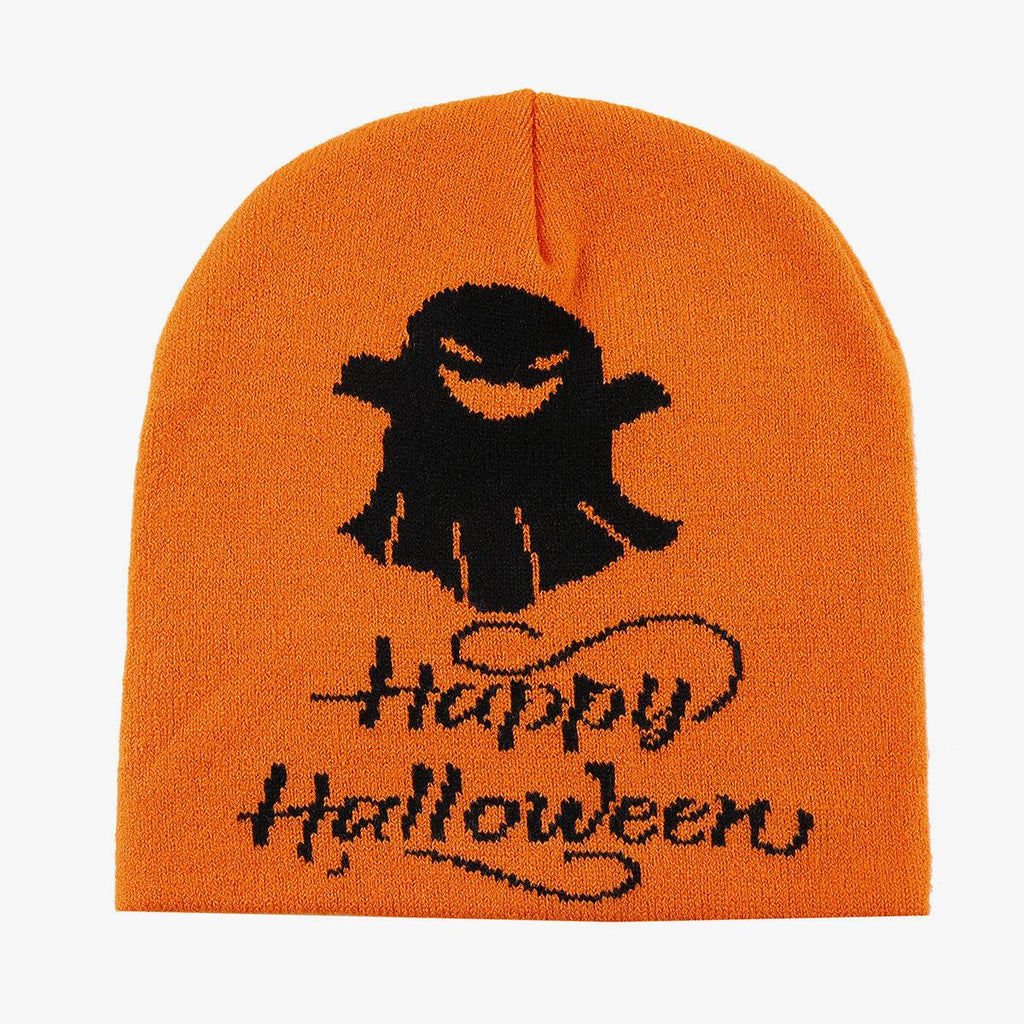 Spooky Ghost Knit Beanie for Halloween Nights - BOrange