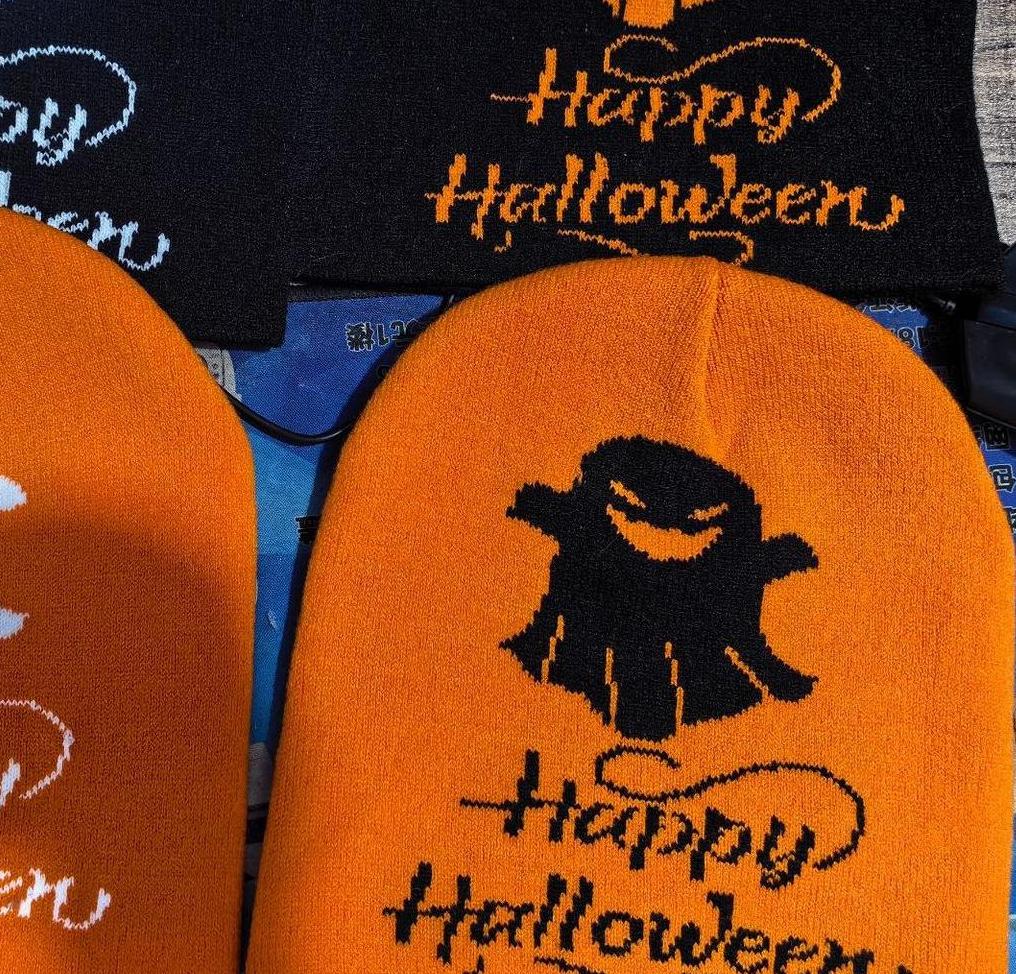 Spooky Ghost Knit Beanie for Halloween Nights - BOrange - 5
