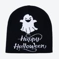 Spooky Ghost Knit Beanie for Halloween Nights - Black