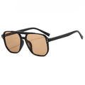 Double Bridge Flat Top Aviator Sunglasses - C1