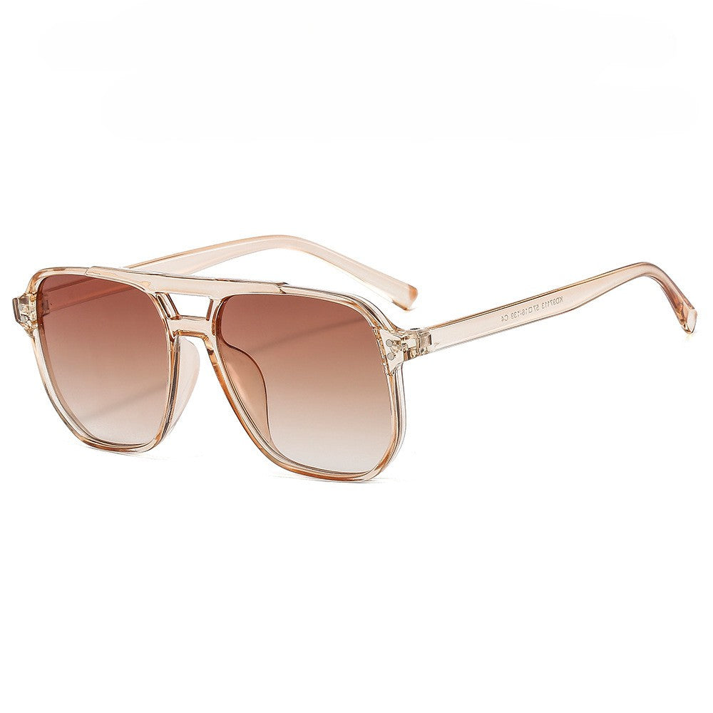 Double Bridge Flat Top Aviator Sunglasses - C5