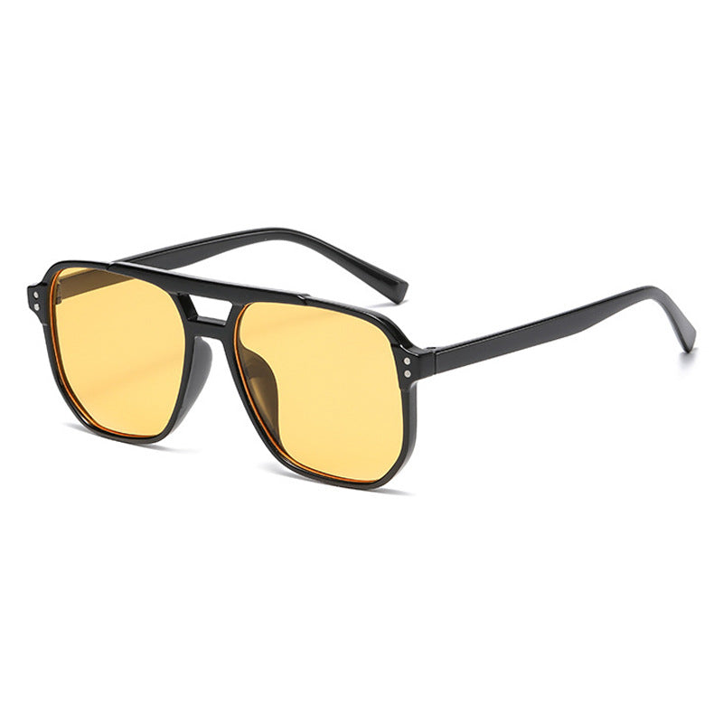 Double Bridge Flat Top Aviator Sunglasses