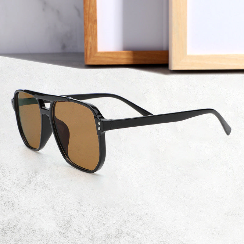 Double Bridge Flat Top Aviator Sunglasses - view 4