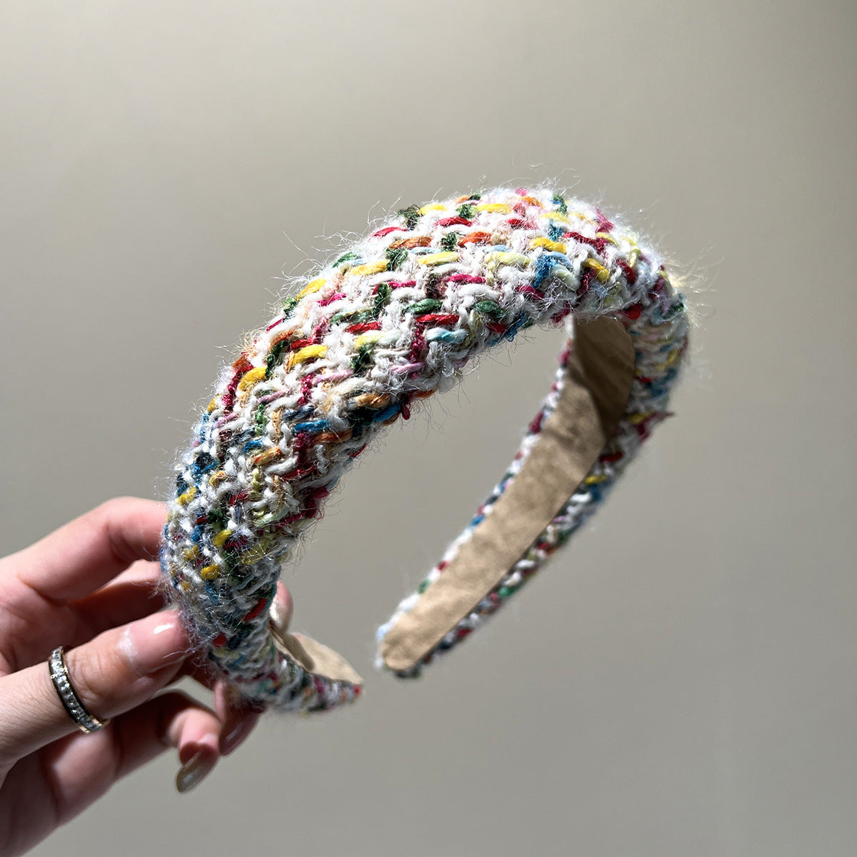 Chunky Speckled Tweed Padded Headband - mix01