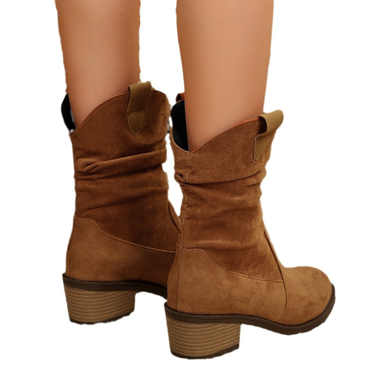 Slouchy Pointed Toe Western Ankle Boots