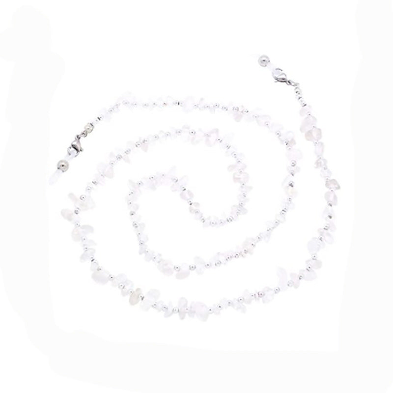 Natural Stone Chip Eyeglass Chain - White