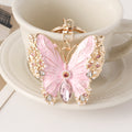 Glazed Wing Butterfly Keychain Charm - Pink
