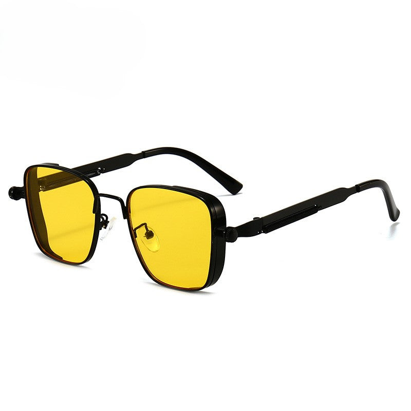 Square Metal Frame Steampunk Sunglasses - C6