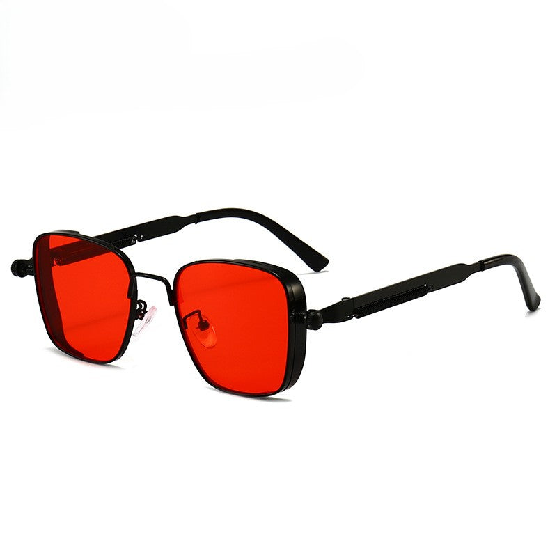 Square Metal Frame Steampunk Sunglasses - C7