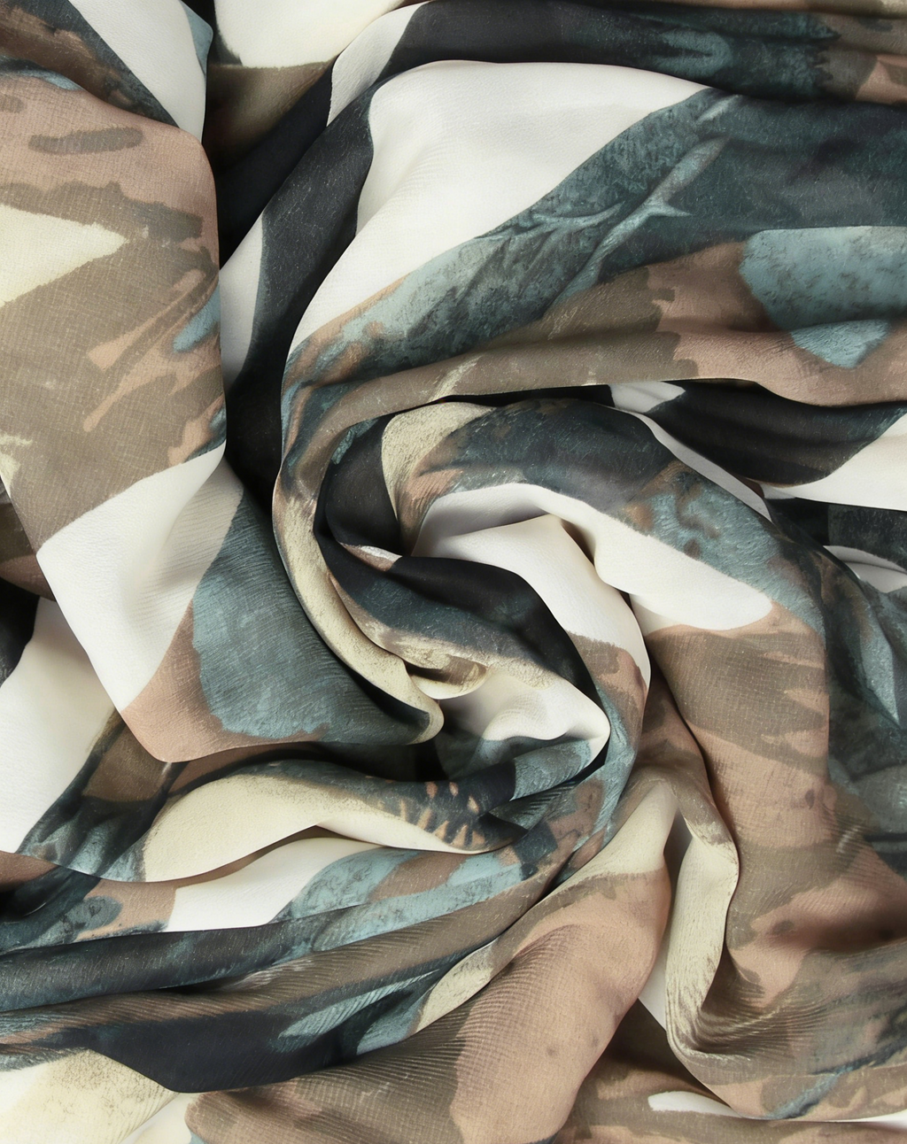 Watercolor Floral Chiffon Maxi Skirt - Green - 3