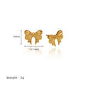 Petite Sculpted Bow Stud Earrings - Gold