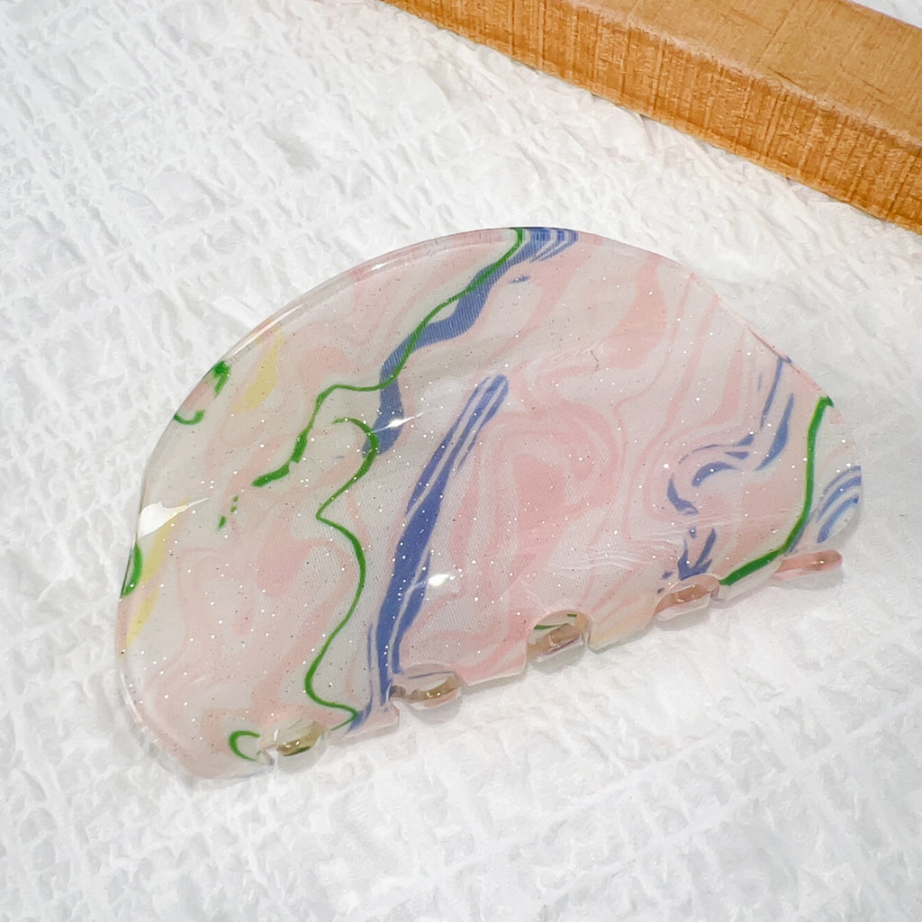 Painterly Swirl Acrylic Claw Clip - Color_12