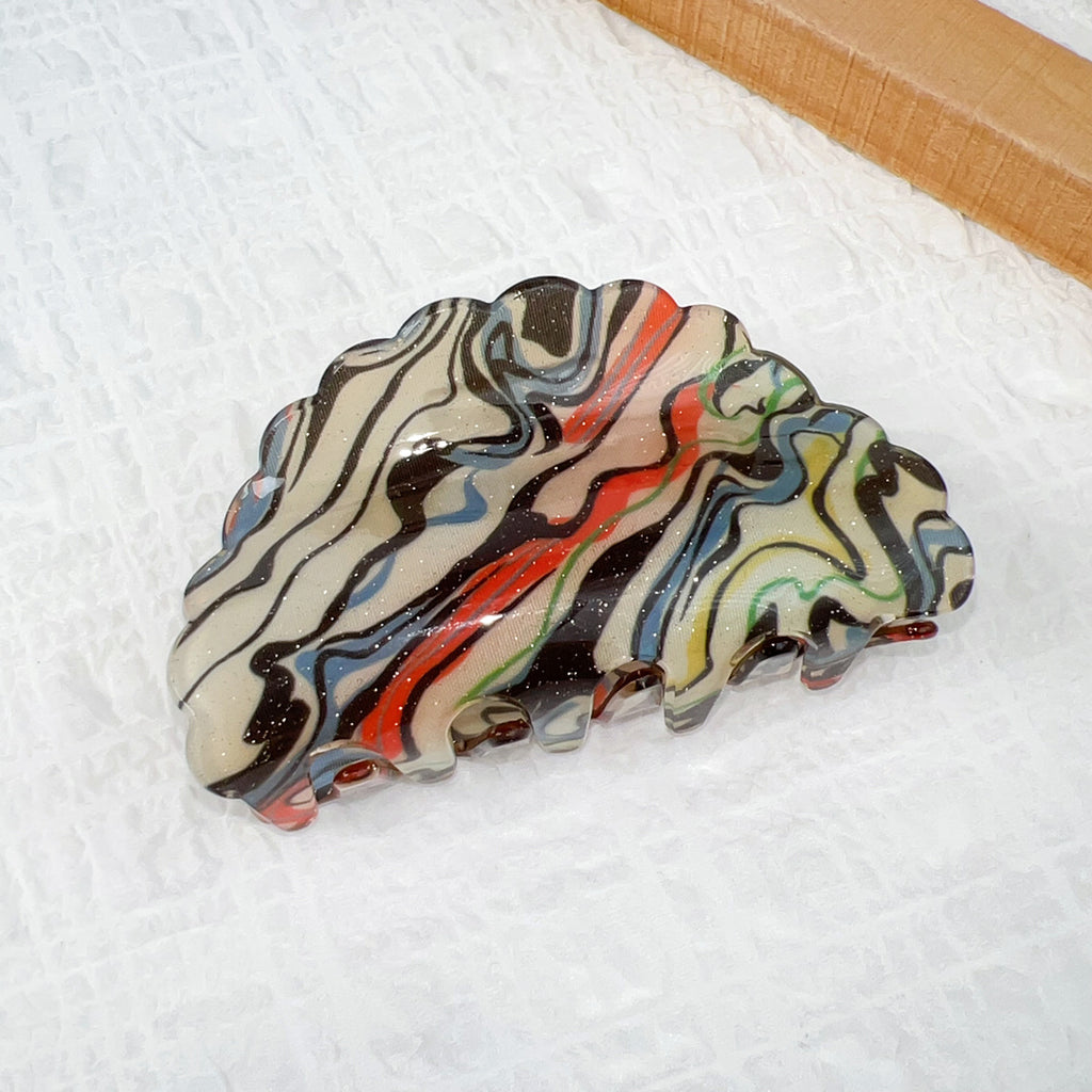 Painterly Swirl Acrylic Claw Clip - Color_16