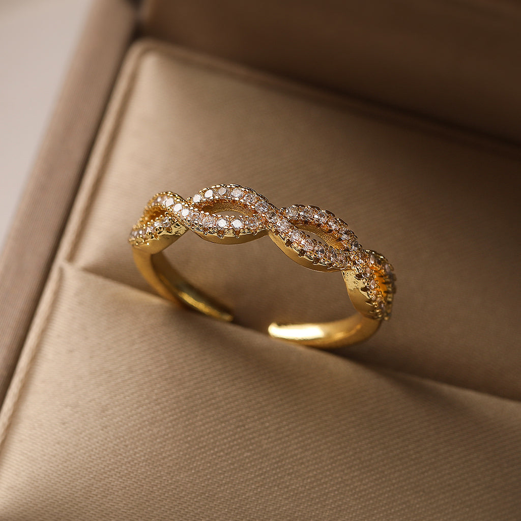Pave Heart Adjustable Open Ring - Color_3