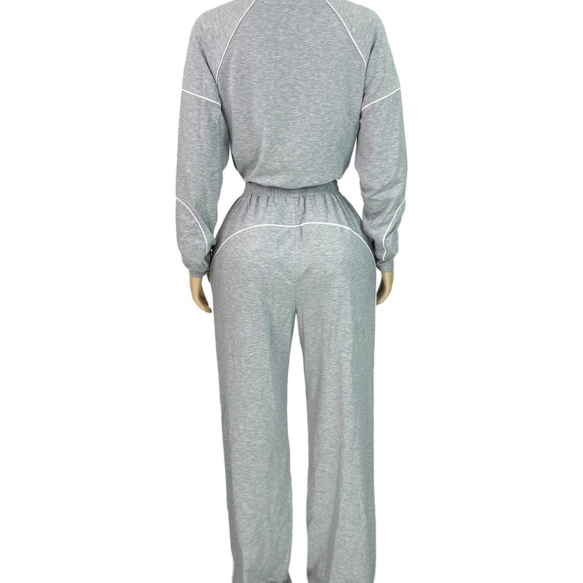 Piped Half Zip Straight Leg Athletic Tracksuit