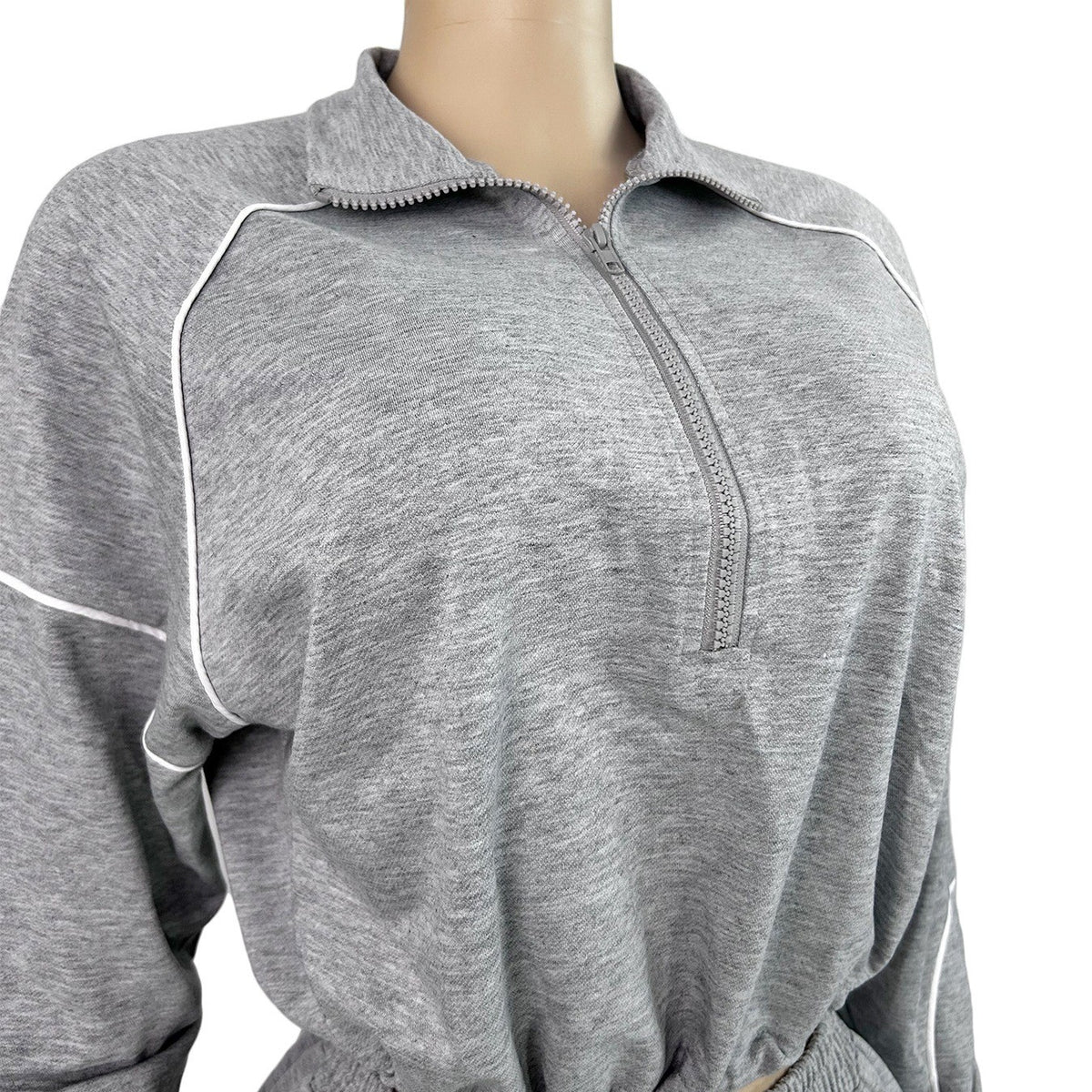 Piped Half Zip Straight Leg Athletic Tracksuit