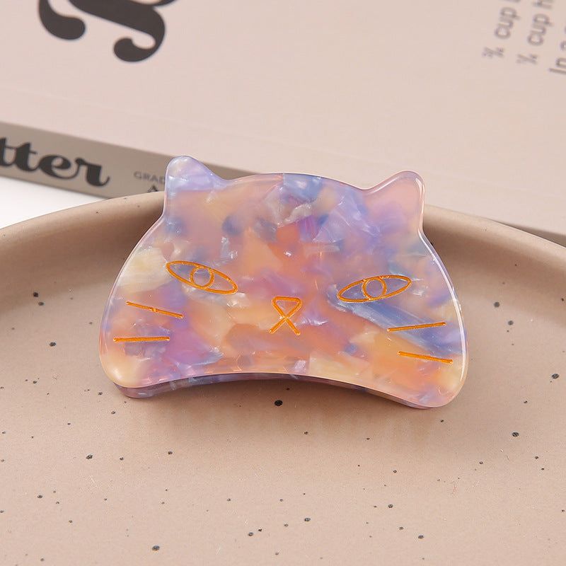 Cat Shaped Acetate Claw Clip With Metal Teeth - Color_03