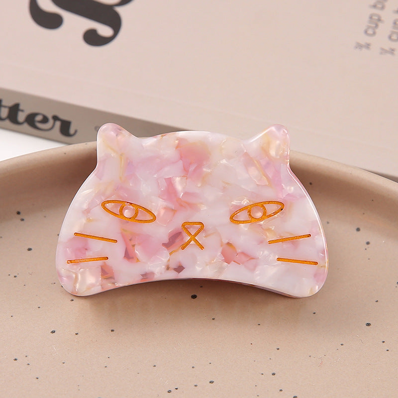Cat Shaped Acetate Claw Clip With Metal Teeth - Color_04