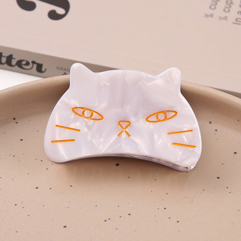 Cat Shaped Acetate Claw Clip With Metal Teeth - Color_05